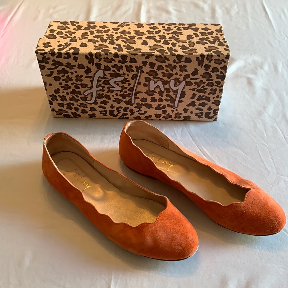 FS/NY Orange Suede Flats - 9